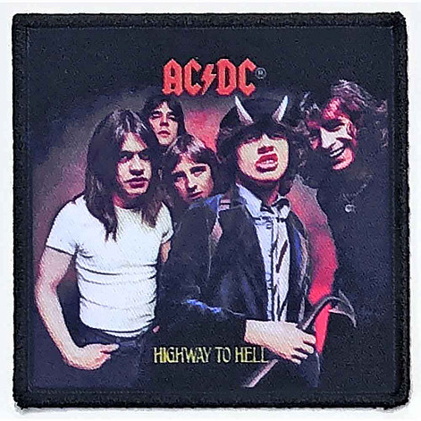 AC/DC tkaná nášivka/nažehlovačka PES 86 x 86 mm, Highway to Hell