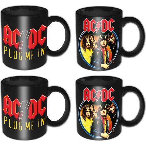 AC/DC keramický hrnek set 4 x 113ml, Devil Angus & Plug Me In
