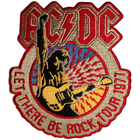 AC/DC tkaná nažehlovačka PES 100 x 88 mm, Let There Be Rock Tour 1977