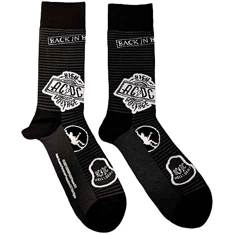 AC/DC ponožky, Icons Black, unisex - velikost 4 až 7 (36 až 40 EU)