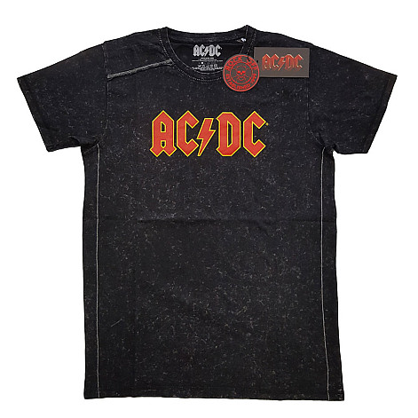 AC/DC tričko, Logo Snow Washed Black, pánské