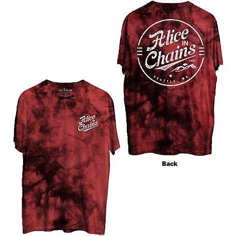 Alice in Chains tričko, Circle Emblem BP Dip Dye Red, pánské