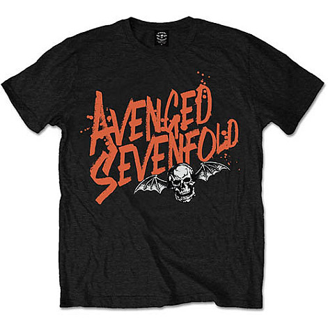 Avenged Sevenfold tričko, Orange Splatter Black, pánské