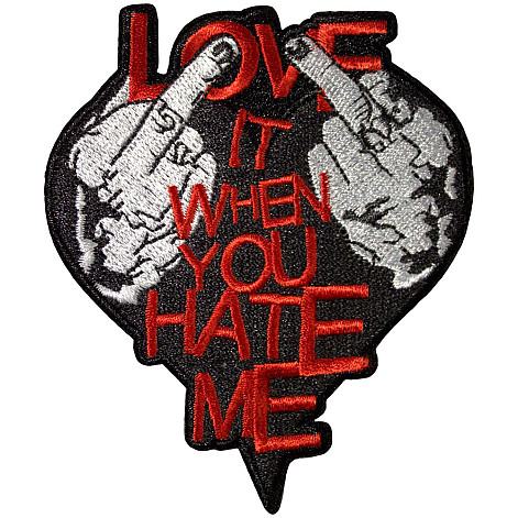 Avril Lavigne tkaná nažehlovačka PES 89 x 77 mm, Love It When You Hate Me