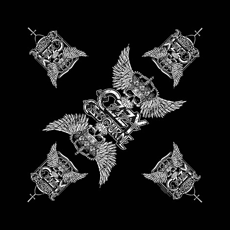 Ozzy Osbourne šátek, Skull & Wings 55 x 55cm