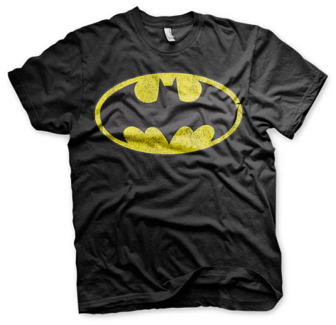 Batman tričko, Distressed Logo Black, pánské