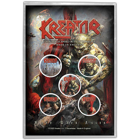 Kreator set 5-ti placek 25 mm, Hate Uber Alles, uni