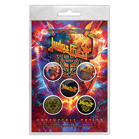 Judas Priest set 5-ti placek průměr 25 mm, Invincible Shield