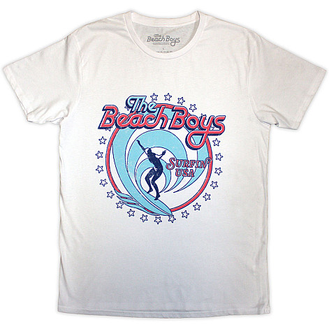 Beach Boys tričko, Surfin' USA Circle White, pánské