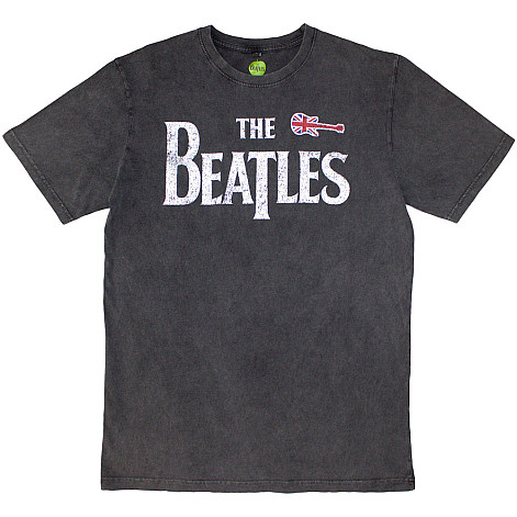 The Beatles tričko, Guitar & Drop T Stone Wash Charcoal Grey, pánské