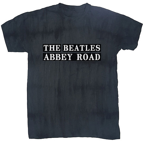The Beatles tričko, Abbey Road Sign Dip-Dye Black, pánské