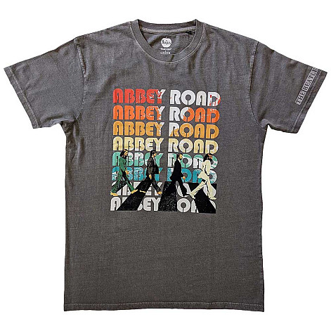 The Beatles tričko, Abbey Stacked Sleeve Print Charcoal Grey, pánské
