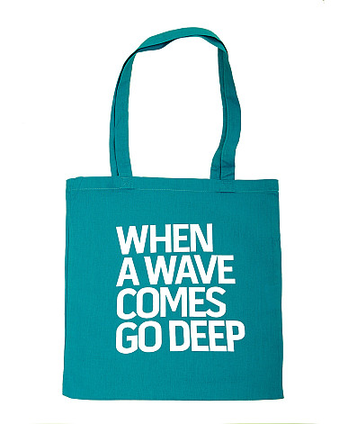 Lake Malawi Tote Bag, When A Wave (Turquoise)