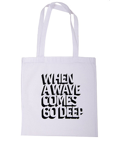 Lake Malawi Tote Bag, When A Wave (White)