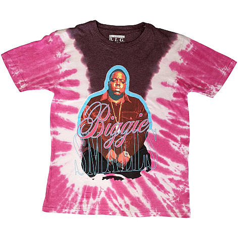 Notorious B.I.G. tričko, Neon Glow Dip Dye Wash Pink, pánské