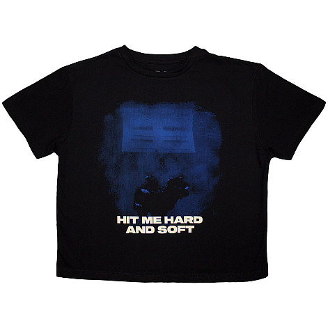 Billie Eilish tričko Crop Top, HMHAS Blue Lines Black, dámské