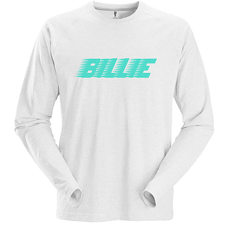 Billie Eilish tričko dlouhý rukáv, Racer Logo LS White, pánské