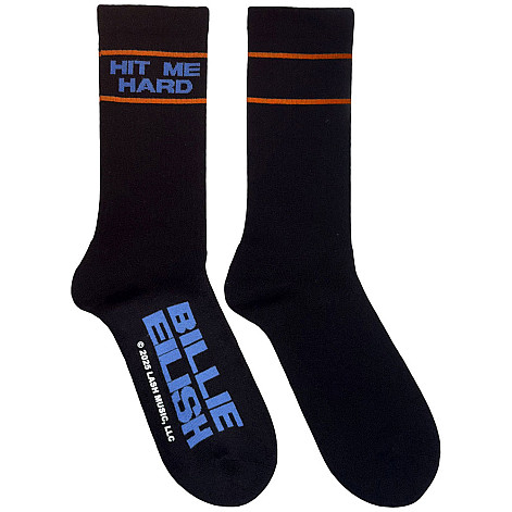 Billie Eilish ponožky, Hit Me Hard & Soft Black, unisex - velikost 4 až 7 (36 až 40 EU)