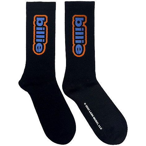 Billie Eilish ponožky, Outline Logo Black, unisex - velikost 7 až 11 (40 až 45 EU)