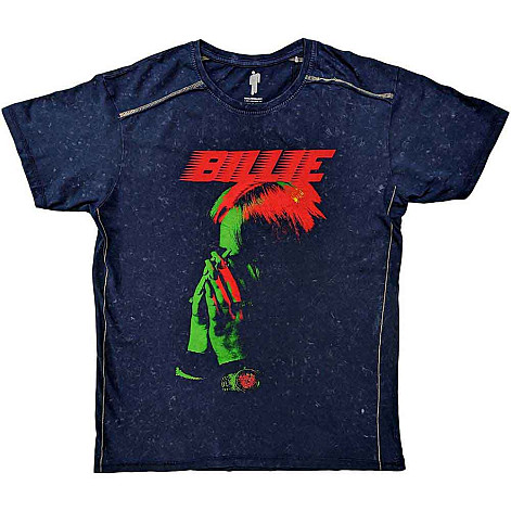 Billie Eilish tričko, Hands Face Snow Wash Navy Blue, pánské