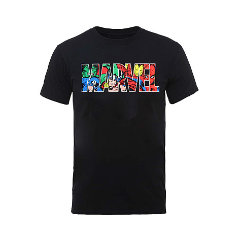Marvel Comics tričko, Logo Character Infill Black, pánské