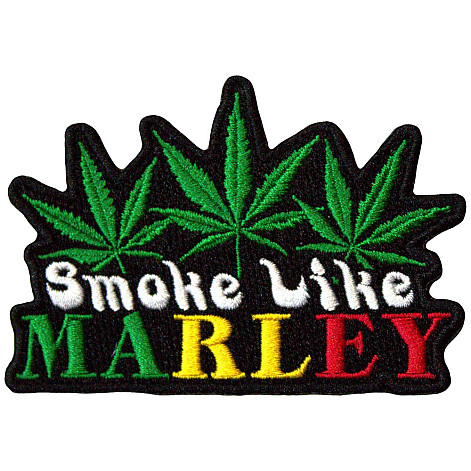 Bob Marley tkaná nášivka/nažehlovačka PES 100 x 50 mm, Smoke Like