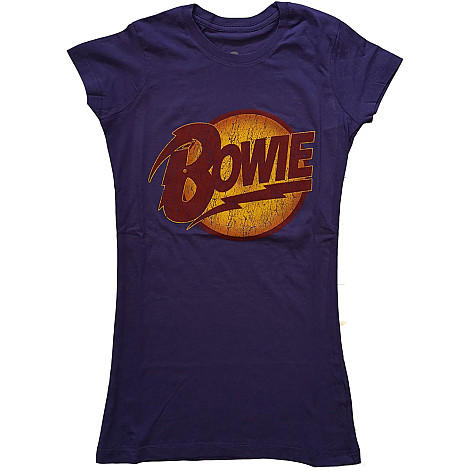 David Bowie tričko, Vintage Diamond Dogs Logo Girly Purple, dámské