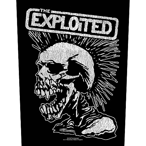 The Exploited nášivka na záda 30x27x36 cm, Vintage Skull