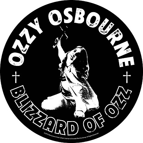 Ozzy Osbourne nášivka na záda CO+PES průměr 29 cm, Blizzard Of Ozz Black