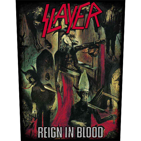 Slayer nášivka na záda CO+PES 30x27x36 cm, Reign In Blood