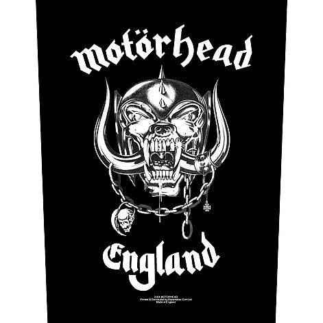 Motorhead nášivka na záda 30x27x36 cm, England Black