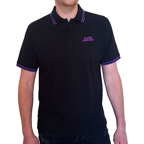 Black Sabbath tričko, Wavy Logo Polo Black, pánské