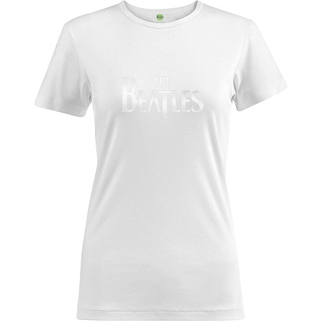The Beatles tričko, Drop T Logo Hi-Build White, dámské