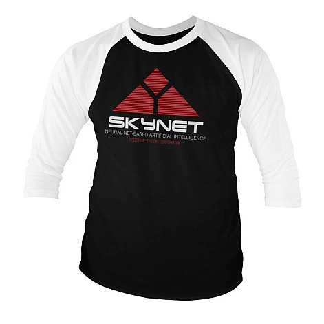 Terminator tričko, Skynet Baseball 3/4 Sleeve Black&White, pánské