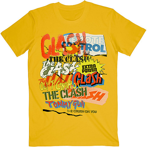 The Clash tričko, Singles Collage Text, pánské