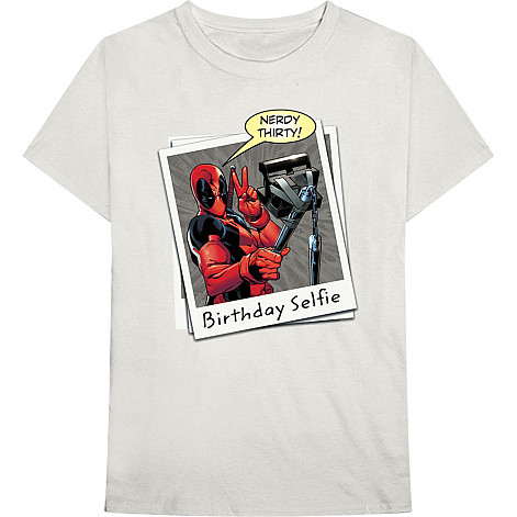 Deadpool tričko, Deadpool Birthday Selfie White, pánské