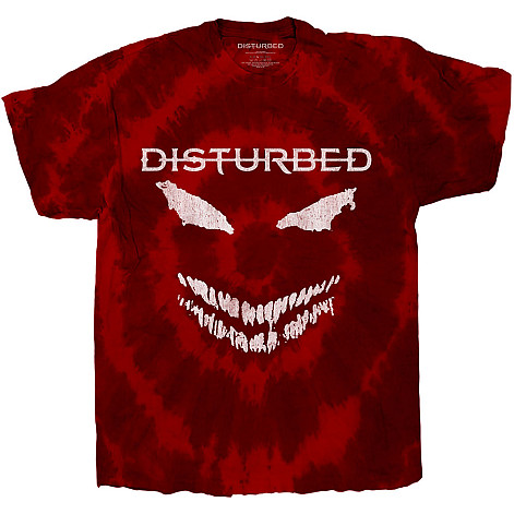 Disturbed tričko, Scary Face Dip-Dye Red, pánské