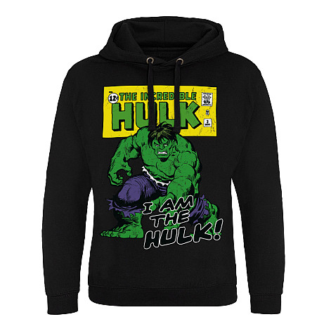 The Hulk mikina, Distressed I Am The Hulk Hoodie Black, pánská