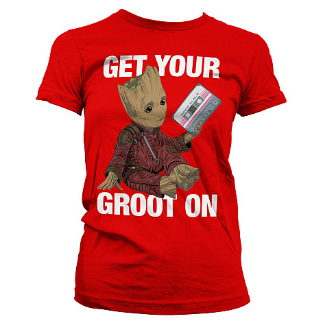 Strážci Galaxie tričko, Get Your Groot On Girly Red, dámské