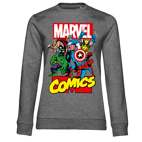 Marvel Comics mikina, Heroes Sweatshirt Heather Grey, dámská