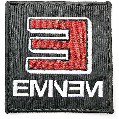 Eminem tkaná nažehlovačka PES 100x97 mm, Reversed E Logo