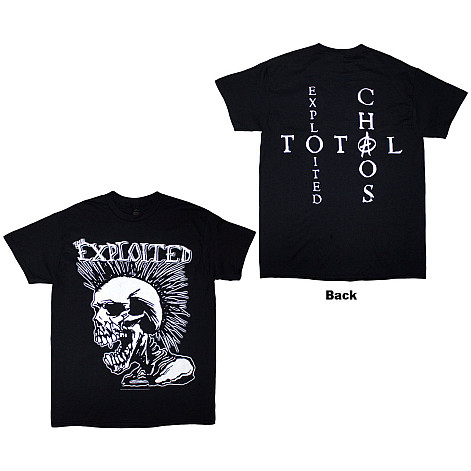 The Exploited tričko, Mohican Skull BP Black, pánské