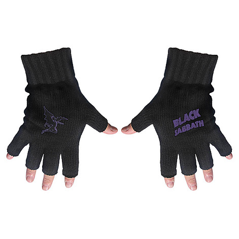 Black Sabbath bezprstové rukavice, Purple Logo & Devil