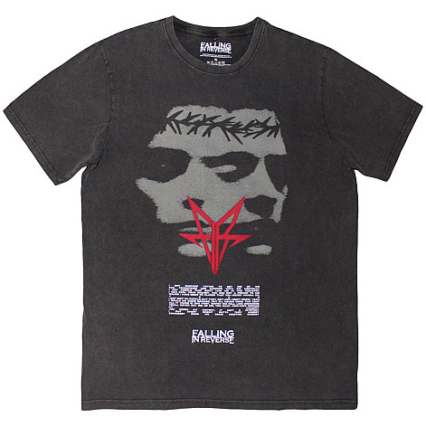 Falling In Reverse tričko, Blur Stone Wash Charcoal Grey, pánské