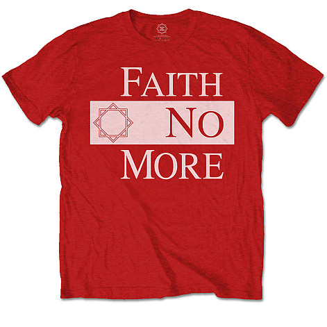 Faith No More tričko, Classic New Logo Star White on Red, pánské