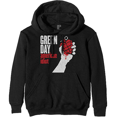 Green Day mikina, American Idiot Hoodie Black, pánská