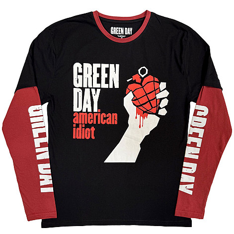 Green Day tričko dlouhý rukáv, American Idiot Black & Red, pánské