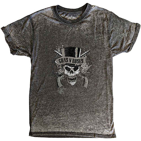 Guns N Roses tričko, Faded Skull Burnout Charcoal Grey, pánské