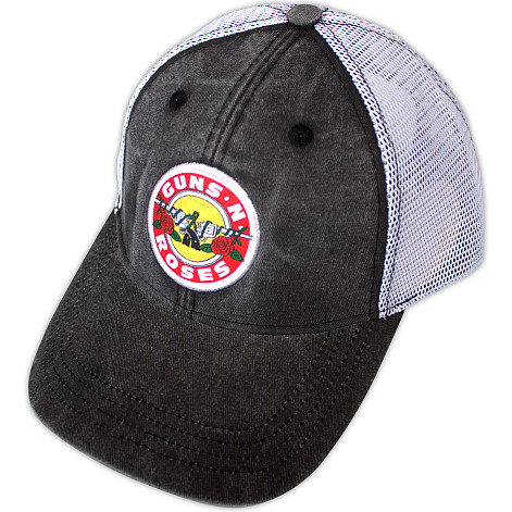 Guns N Roses kšiltovka, Vintage Logo Mesh Back Charcoal Grey & White, unisex