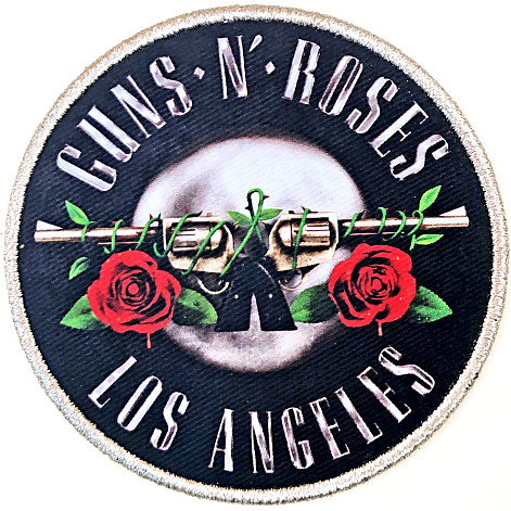 Guns N Roses tkaná nažehlovačka PES 83 mm, Los Angeles Silver Logo